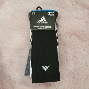 Adidas Men's Crew Socks Cushioned 3 pack Sz 6-12